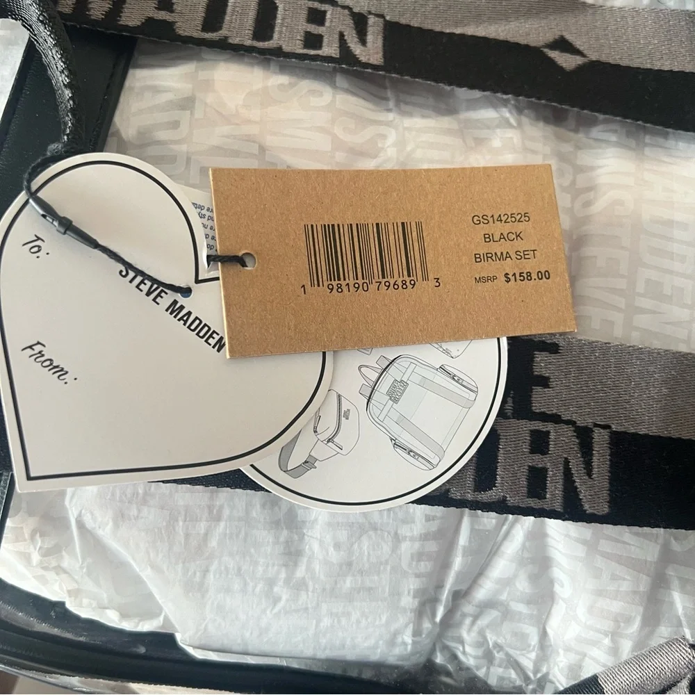 Steve Madden Birma clear logo back‎ pack set